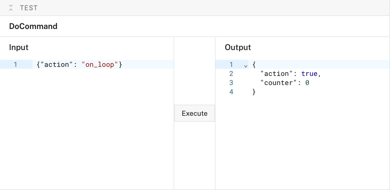 The generic component in the test panel.